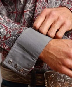 Stetson Men's Paisley Snap Shirt 5 Stetson Men's Paisley Snap Shirt -Wranle Clothing Shop 11 001 0425 0366 c