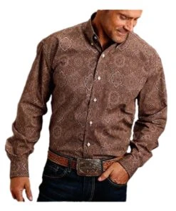 Roper Men's Stetson Medallion Paisley Button Down Shirt