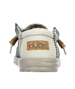 Hey Dude Men's Natural Teal Wally Linen Shoe -Wranle Clothing Shop 110798357 c