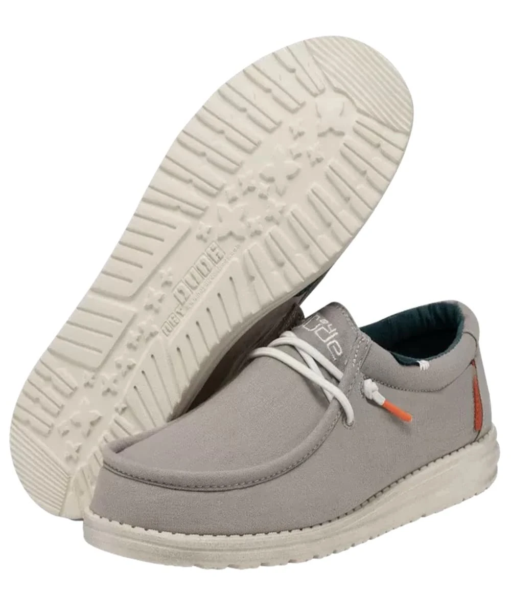 Hey Dude Men's Washed Smoke Grey Wally Shoe 1 Hey Dude Men's Washed Smoke Grey Wally Shoe