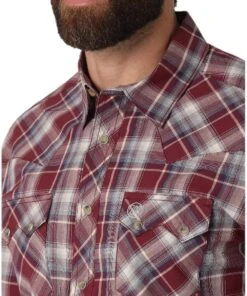 Wrangler Men's Retro Plaid Western Snap Shirt -Wranle Clothing Shop 112317117 c