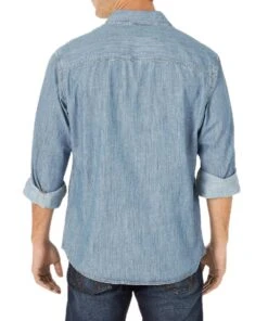 Wrangler Men's Retro Denim Button Down Shirt -Wranle Clothing Shop 112317202 b