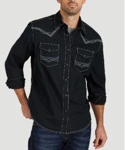 Wrangler Men's Rock 47 Western Snap Shirt