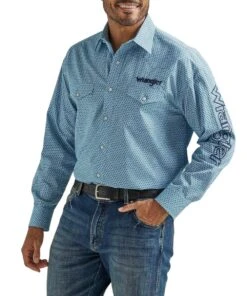 Wrangler Men's Logo Snap Shirt