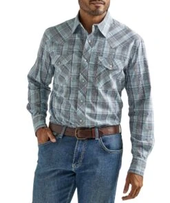 Wrangler Men's 20X Western Snap Plaid Shirt