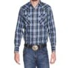 Ely Walker Men's Blue Plaid Snap Shirt