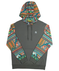 Hooey Men's Roughy Summit Grey Aztec Hoodie