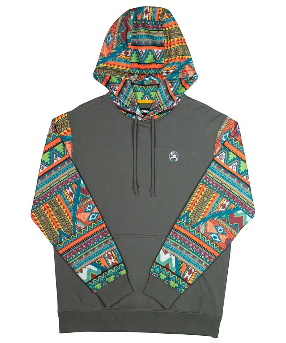 Hooey Men's Roughy Summit Grey Aztec Hoodie 1 Hooey Men's Roughy Summit Grey Aztec Hoodie