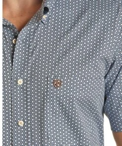 Panhandle Men's Geo Button Down Shirt -Wranle Clothing Shop RRMS1DR0PN fabric