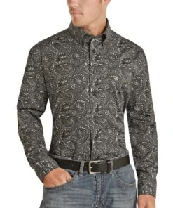 Panhandle Men's Paisley Button Down Shirt