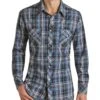 Rock & Roll Cowboy Men's Plaid Pearl Snap Shirt