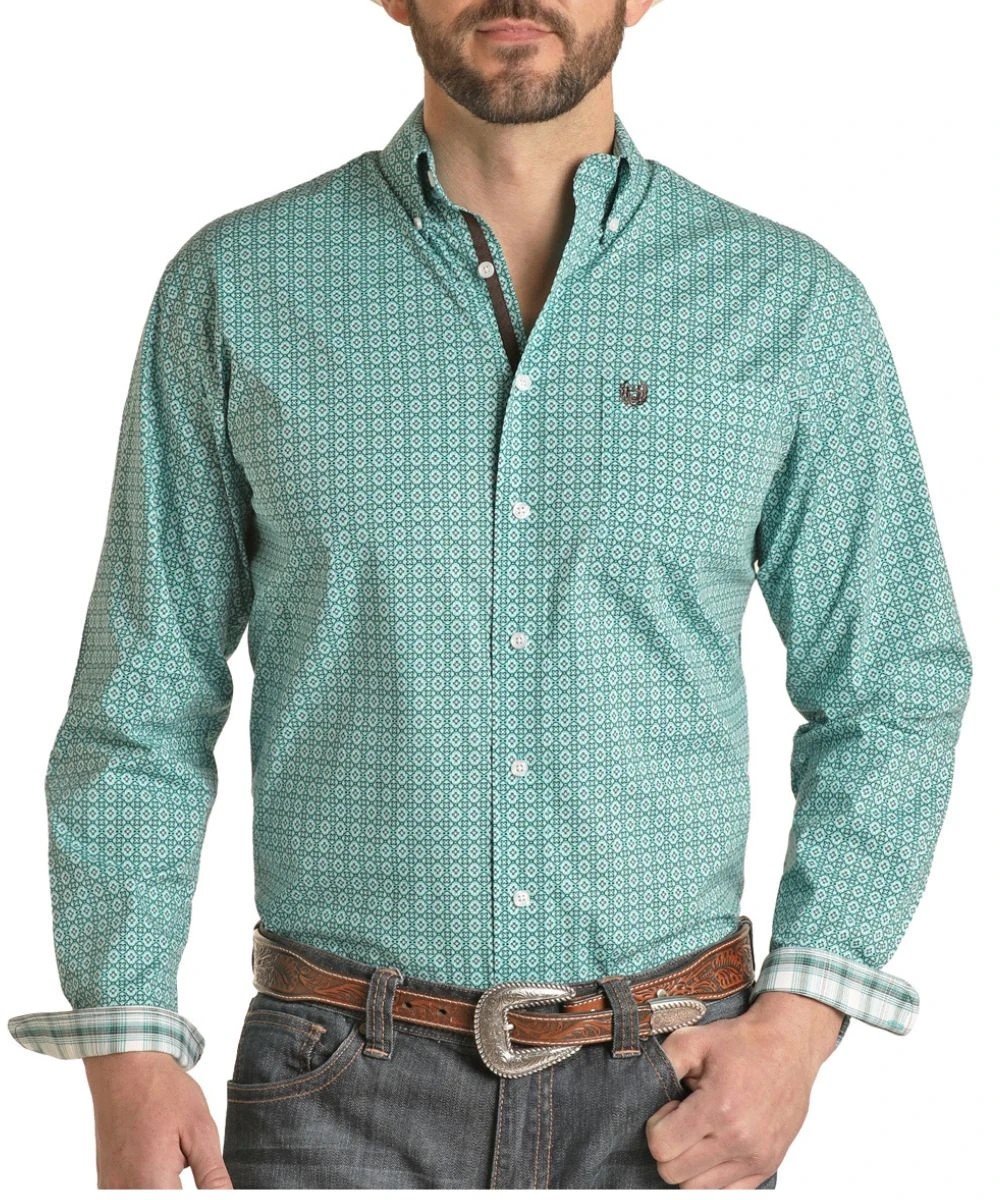 Panhandle Men's Medallion Button Down Shirt 1 Panhandle Men's Medallion Button Down Shirt