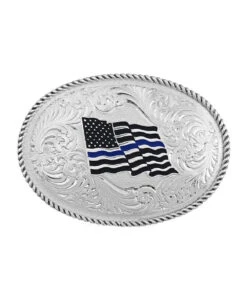 Montana Silversmiths Thin Blue Line Flag Buckle