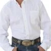 Cinch Men's White Long Sleeve Button Down Shirt