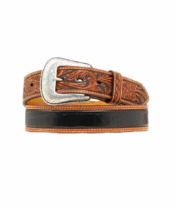M&F Western Men's Noconatooled Black And Tan Belt