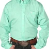 Cinch Men's Solid Green Button Down Shirt