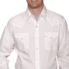 Ely Walker Men's White Long Sleeve Snap Shirt