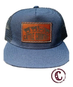The Whole Herd Cattle Country Leather Patch Cap